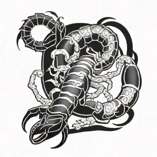 Scorpion Ready To Attack Black And White