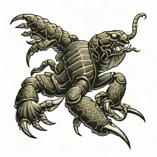 Scorpion Ready To Attack Black And White