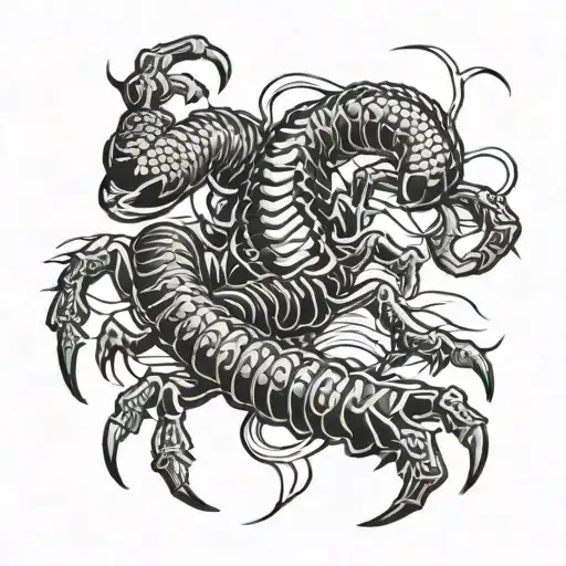 Scorpion Ready To Attack Black And White