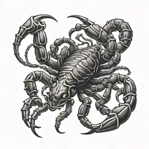 Scorpion Ready To Attack Black And White