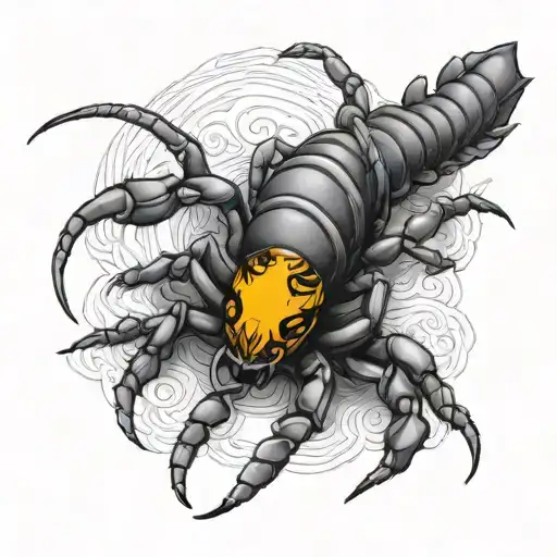 Scorpion Ready To Attack Black And White