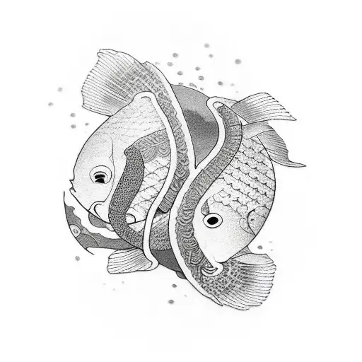 Black And White Double Koy Fish