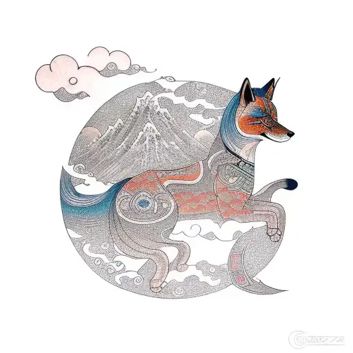 Goddess Riding On Fox