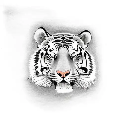 Tiger Laying Next To A Lamb