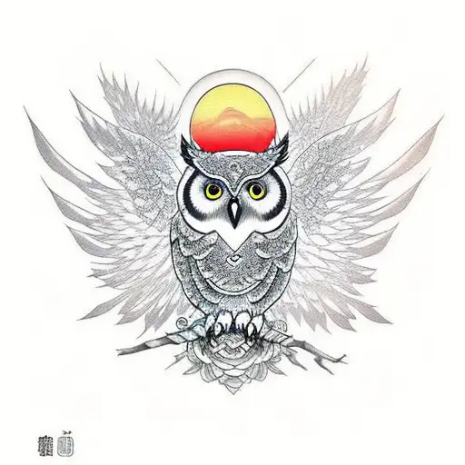 Owl Opening The Wings