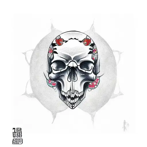 A Hot Iron Sign Of Skull Butterfly Tattoo