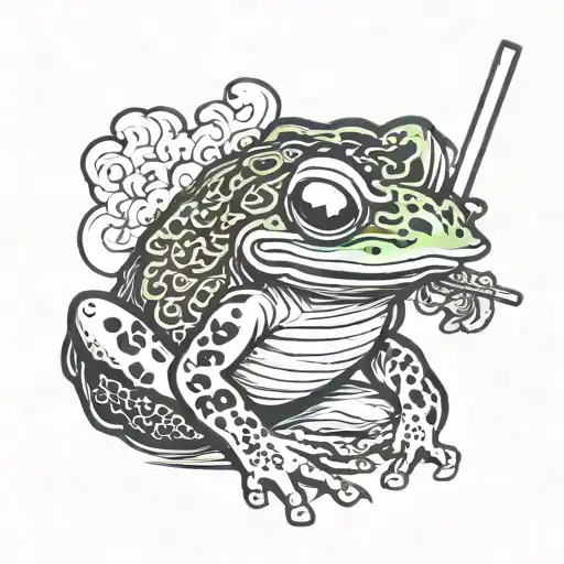 Ninja Frog Smoking