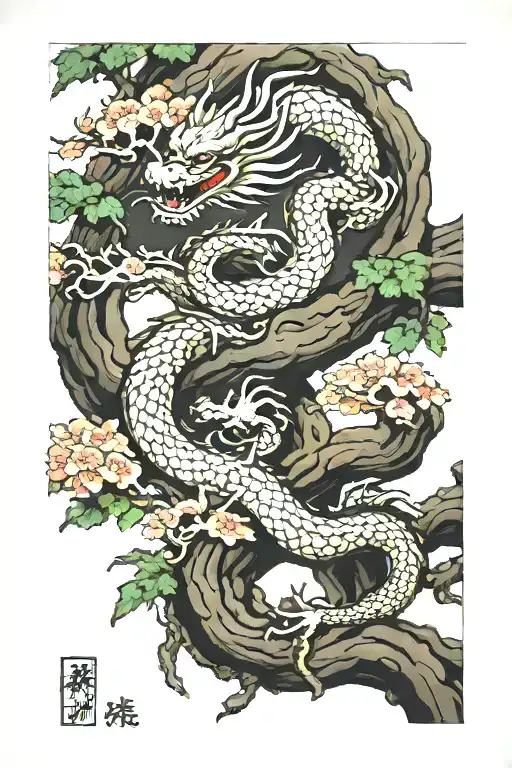 Dragon And Tree Growing