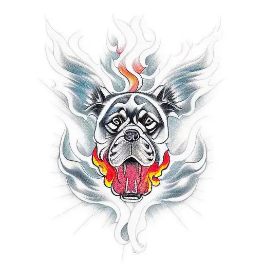 Fuu Dog With Fire Ice