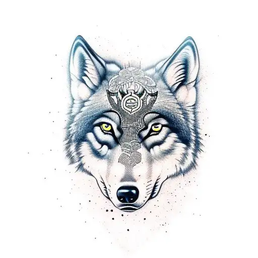 Create A Realistic Tattoo Of A Wolf And A Scorpion With Power