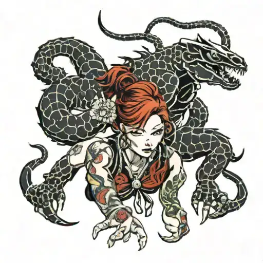 Sexy Red Head Girl As A Scorpion