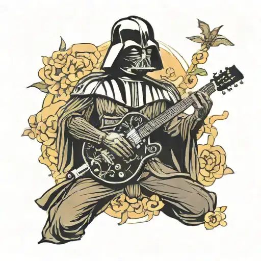 Darth Vader Holds A Guitar