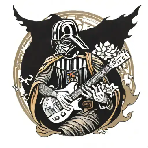 Darth Vader Holds A Guitar