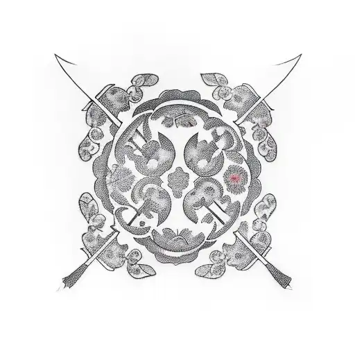 Chef Knife With A Floral Pattern In The Knife