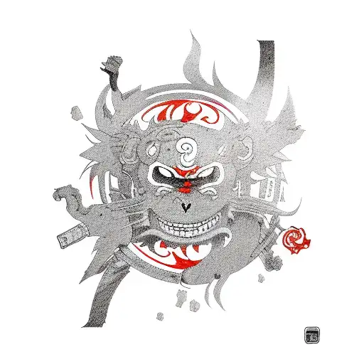 Collage From Naruto Scenes With Shinigami Mauro Guy And Konoha Destruction