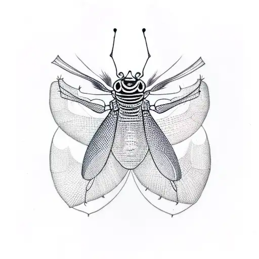 Green Mantis Holding A Black Moth By The Wings