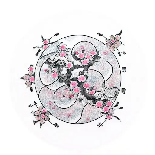 Cherry Blossom With Zodiac Signs