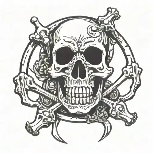 Steering Wheel Cartoon Skeleton