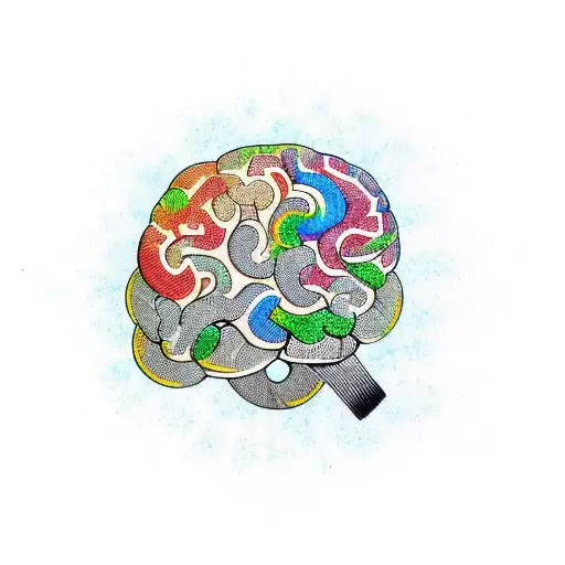 Abstract Representation Of The Brain With Colorful Swirls