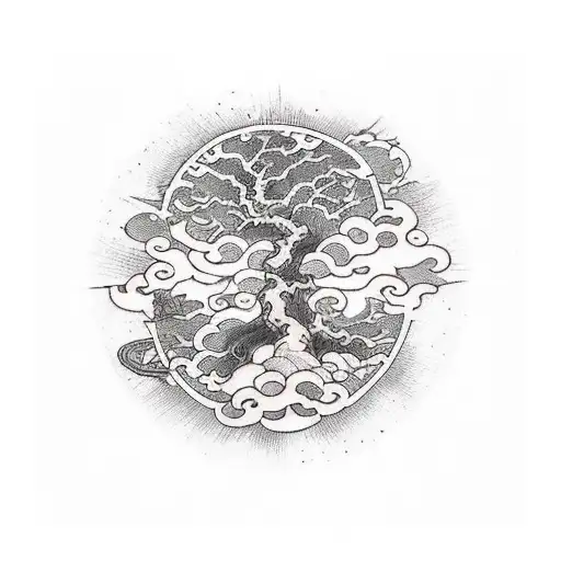 Tatto Of Yggdrasil In Arm