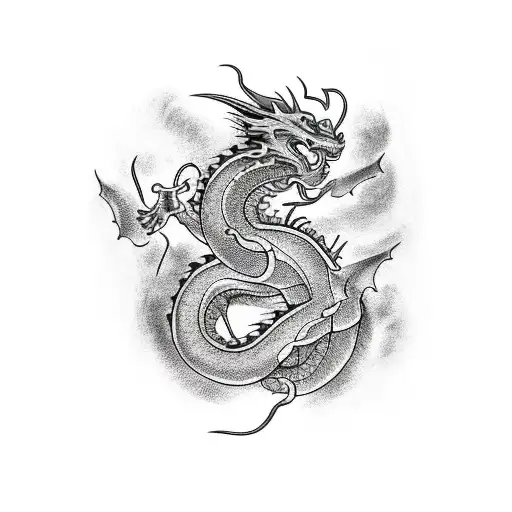 Dragon Wrapping Around Forearm Twice Tattoo