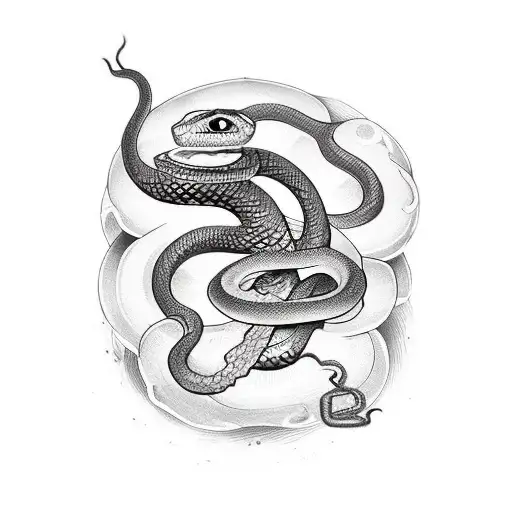 Snake Wrapped Around A Honeydew Melon