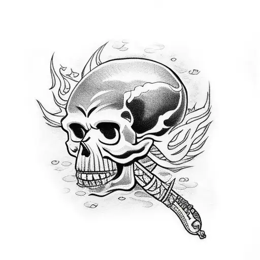 Skull With Fire