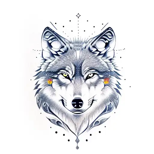 Wolf Surrounded With Lycoris