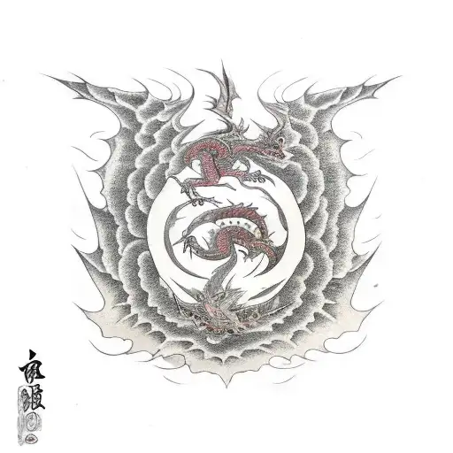 Dragon With Wings Killed With Katana