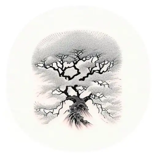 A Back Tattoo With Veins On The Left Side That Turn Into A Tree Branches And Roots On The Right Side