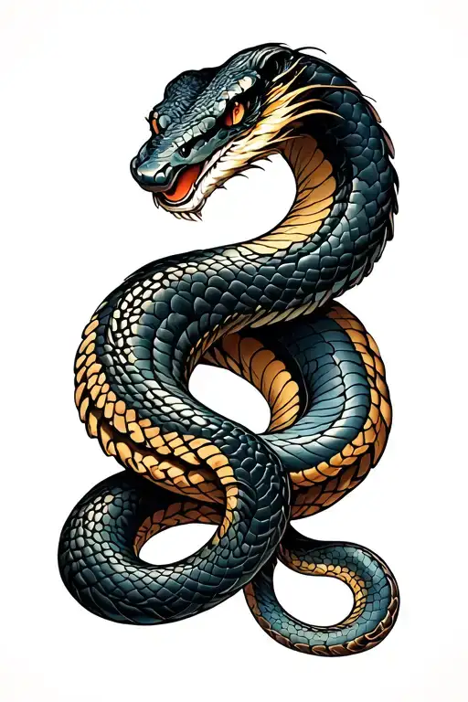 Snake Tattoo Design Featuring