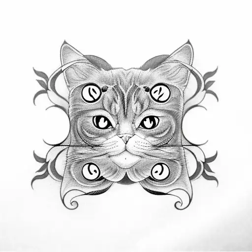 Black Cat And White Cat Like Ying Yang