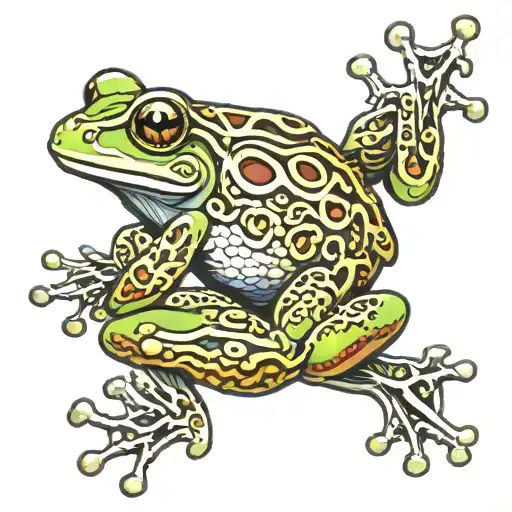 Three Leg Frog Coins Floating Away