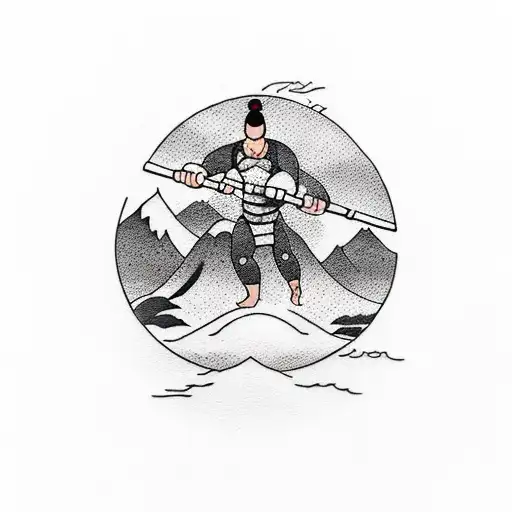 A Weightlifter Lifting A Mountain Instead Of A Barbell