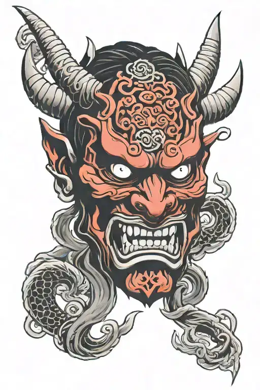 Oni Mask Black And Red