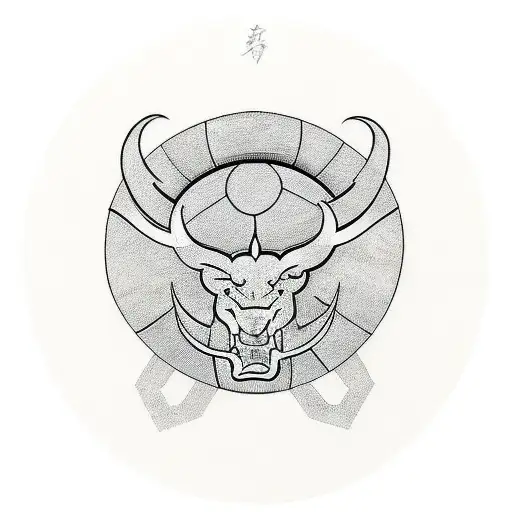 Design A Minimalist Tattoo Featuring A Football And A Taurus Symbol