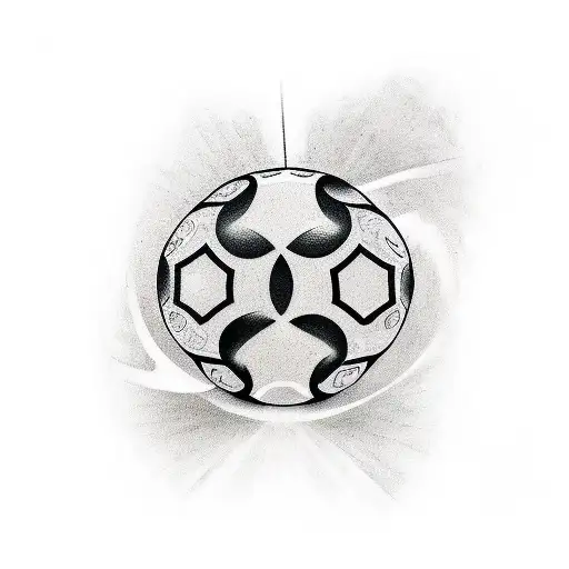 Design A Minimalist Tattoo Featuring A Football And A Taurus Symbol