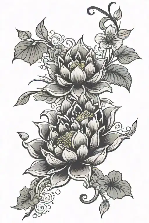 Tribal And Lotus Flower