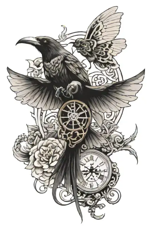 Mix A Crow An Hourglass A Cross And Death Moth