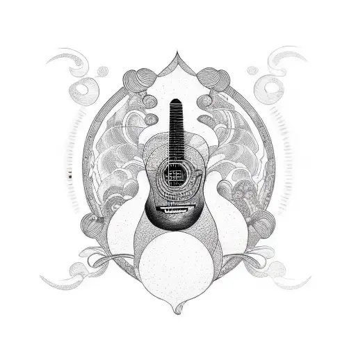 Acoustic Guitar With Hair Bread