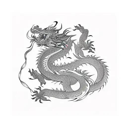 Dragon And Tiger In Black