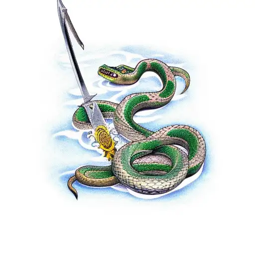 Snake Circling The Sword