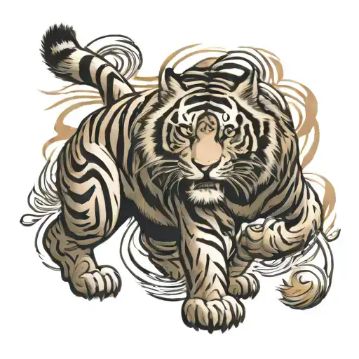 Ying And Yang Tiger Walking