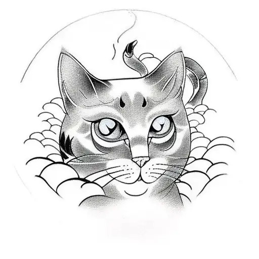 Cat With A Koi On The Back