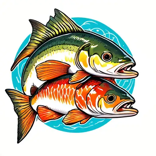 Rainbow Trout Eating Sushi Rolls