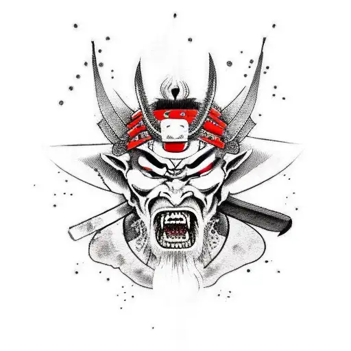 Demonic Samurai With Blood