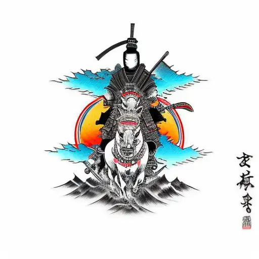 The Four Apocalypse Riders Are Samurai Riding In The Sunset