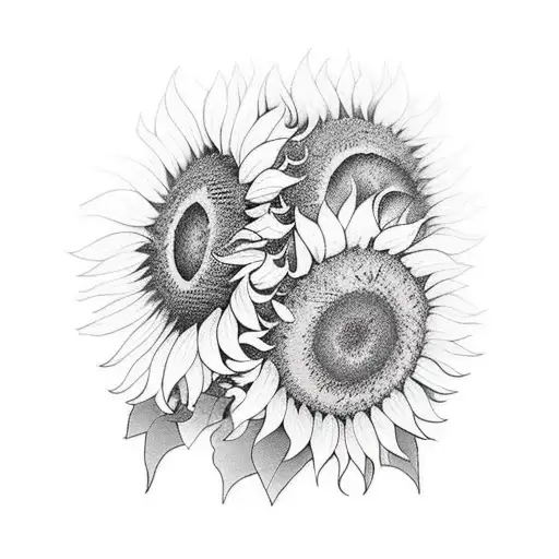 A Hand Holding A Bouquet Of Sunflowers With Rain In The Background