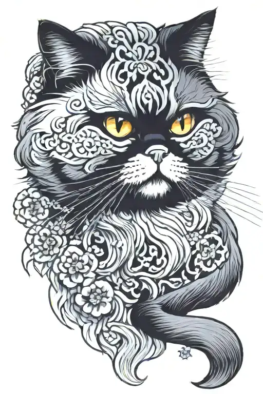 Persian Cat White With Kabuki Makeup