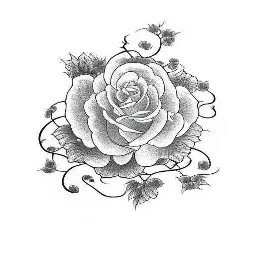 Black Rose With Vines